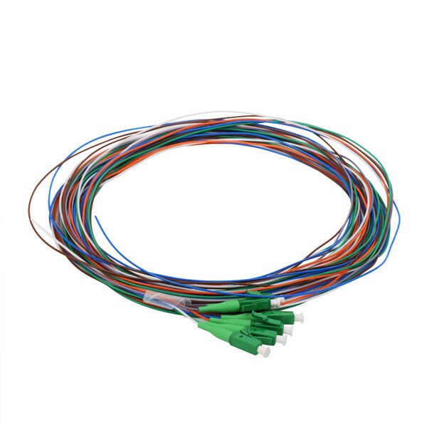 6 Fiber Pigtail, LC/APC, 900 µm, 9 µm OS2, 3m